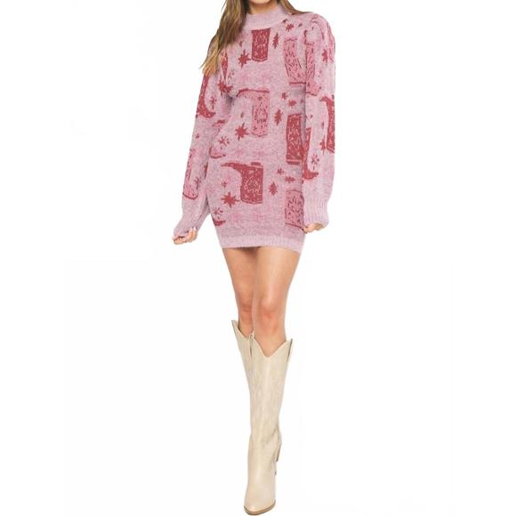 NEW ENTRO rhinestone cowgirl dress in pink - Picture 4 of 4